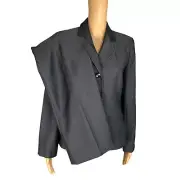 New JONES WEAR 2PC Black Polyester Rayon Lined Notch Collar Pant Suit Size 8