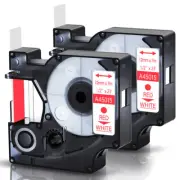 Compatible DYMO D1 LabelManager 45015 Red on White Label Tape 1/2" S0720550 2PCS