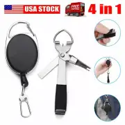 4-1 Quick Knot Tying Tool Line Cutter Fly Fishing Clippers Zinger Retractor Hook