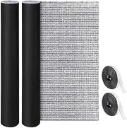 Frienda Double RV Door Window Shade Cover Blackout Reflective Insulation Roll 100 x 60 Inches Aluminum Foil Insulation Kit for RV Garage Roof Door Window Skylight Shade (Black)
