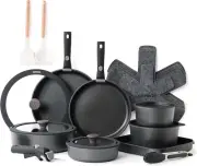 24 Piece Pots and Pans Set, Nonstick Detachable Handle Cookware, Induction Kitch