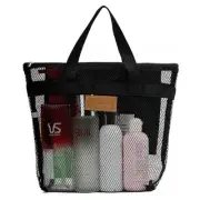 Mesh Shower Caddy Bag Portable Hanging Toiletry and Bath Organizer with Black