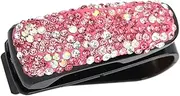 PRETYZOOM Rhinestone Sunglasses Folder Clip Multi Functional Auto Fastener for Sun Visor Storage Pink Mixed Colors Securely Holds Glasses Cards Stylish Car Accessories