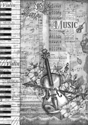 Little Birdie Decoupage Paper A4 2/Pkg-Musical Garden DECOU1-89634