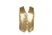 Mens Gold Sequin Patterned Vest Waistcoat