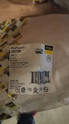 4 PACK OF 4" ProPress XL-C Copper Coupling w/ Stop #20738 New