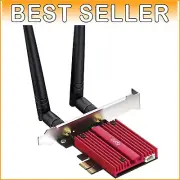 High-Speed 5400 Mbps AX5400 WiFi 6E PCIe Card with Bluetooth 5.2 Compatibility