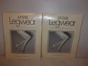 (2) Pair Avon Legwear Everyday Sheer Panty Top Pantyhose - Off Black - C