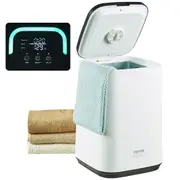 20L Large Towel Warmer Bucket with LED Screen U-shaped Light & Timer White