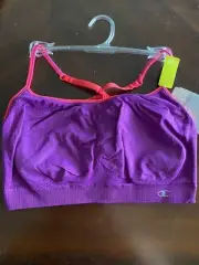 Champion Criss Cross Cami Sports Bra - Medium Support - B0029 - Purple - Large