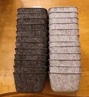 Set of 24 Small Felt Bin Organizers 7 x 3.5 in x H 2in Black And Gray 12 Each