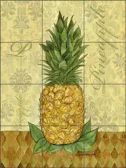 Pineapple Tile Backsplash Sara Mullen Fruit Art Ceramic Mural SM045