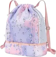 Swim Bag - Drawstring Backpack for Workout,Lightweight Waterproof Drawstring Bag for Hiking, Swimming, Pool, Beach, Gym