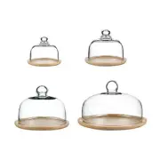 Cake Stand with Glass Dome Tableware Fruit Dessert Plate Cake Serving Tray for