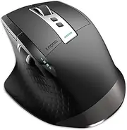 Bluetooth Mouse, RAPOO MT750 Wireless Mouse Multi-Device (Multi-Mode:BT 5.0/4.0/3.0+2.4Ghz) Laser Mouse, 8 Programmable Buttons, Ergonomic Portable Mouse for Laptop Android Windows Mac OS, Black