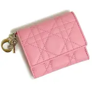Christian Dior Lady Dior LADY DIOR Lotus Wallet Compact Japan Limited Tri Fold