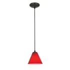 Access Lighting Martini Glass Pendant, Cord, Bronze/Red - 28004-1C-ORB-RED
