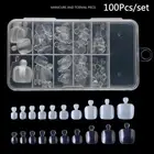 100x tificial Toe False Nails Tips Foot Fake Manicure t Decoration Toen-bp