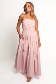 [PUP94] Blanche Strapless Maxi Dress - Orchid M Pink