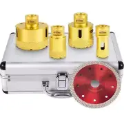 VEVOR Diamond Drill Bits 4PCS Diamond Hole Saw 25/35/50/68mm Tile Hole Saw Ki...