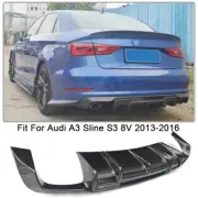 For Audi A3 Sline S3 8V 2013-2016 Carbon Fiber Rear Bumper Diffuser Lip Spoiler (for: Audi)