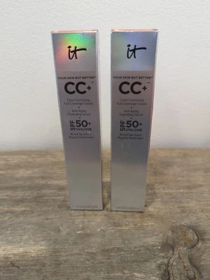 Lot Of 2 It Cosmetics CC + Cream Rich Honey SPF 50 Full Size NEW