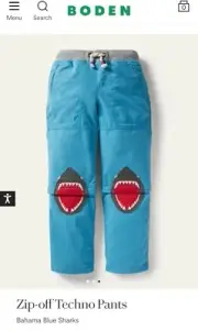 Mini Boden Shark Zip Techno Pants NWT
