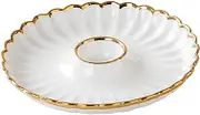 KICHOUSE Food Plate Round Ceramic Dumpling Plate Sashimi Dipping for Sushi and Dumplings