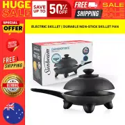 DiamondForce Electric Skillet Non-Stick Skillet Compact Sunbeam 25cm Frying Pan