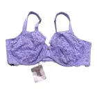 Savage X Fenty Floral Lace Unlined Bra Purple Lavender Size 42G