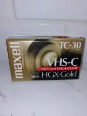 Maxell VHS-C camcorder video cassette TC-30 HGX GOLD Premium High Grade Sealed