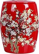 Ceramic Rice Bucket with Lid, Rice Storage Bins, Portable Design for Storing Cereals,Flour and Snacks(Red,Capacity 5kg)