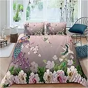 Animal Bedding Set 3D Peacock Printed Duvet Cover Soft Quilt Cover Pillowcase Bedroom Single Twin Queen King Size Home Textiles(A219-1)