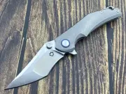 Sixleaf Lion Folding Knife 10Cr15MoV Titanium Handle Camping Pocket Knife SL-50