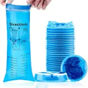 25 Pack Vomit Bags Disposable Barf Bags,1000Ml Blue Portable Emesis Bags Puke Ba