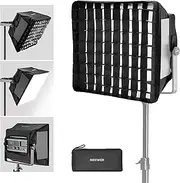 NEEWER Upgraded Softbox Diffuser for RGB1200 LED Video Light Panel, 14.6"x13.6"/39x34.5cm Foldable with Grid/Bag/Blackout Hood, No Need to Remove barndoors Quick Set Up for Portrait Soft Light, NS5S