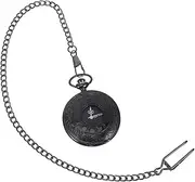 [Holibanna] 1pc Pocket Watch Dual Display Pocket Pendant Watch Numerals Vintage Watch Dual Display Dial Watch Classic Retro Watch Chain Watch Watches for Men Digital Retro Clip Watch Black