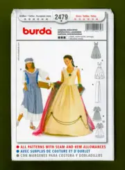 Medieval Empress Dress/Gown Costume Sewing Pattern & Handmaid (10-20) Burda 2479