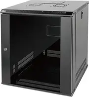Tecmojo 12RU Wall Mount Network Cabinet, Data Server Rack Enclosure with Lockable Glass Door and Side Panels, 50 kg /110 lbs Max Loading, 450 mm Deep, for 19 inches IT Equipment, Black