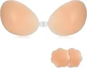[Vawinpulo] Adhesive Bra Strapless Sticky Invisible Push up Silicone Bra for Women