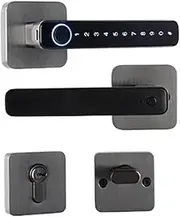 Digital Electronic Lock Fingerprint Scanner Locks Smart Door Lock Biometric Tuya Smart Home Electronic Handle Lock Slimline Design(Gun with 6085) Aqiong
