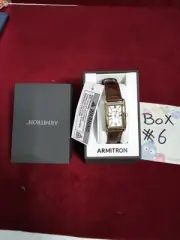 Armitron Womens Brown Leather Strap Watch 75/5959svgpbn Quartz New