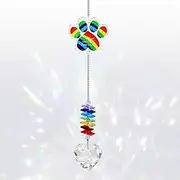 Pet Memorial Colorful Crystals Suncatcher Rainbow Maker Suncatcher for Window Stained Glass Window Hanging Pet Sympathy Gifts Lost of Dog Bereavement Gift Idea