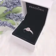 NEW Authentic PANDORA Rose™ Gold 925 Ale Sparkling Love Knot Ring 180997CZ