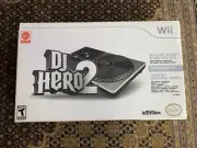 NEW DJ Hero 2 Bundle Nintendo Wii Turntable Controllers Mic Game, Unopened