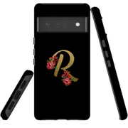 For Google Pixel 6 Pro Case Tough Protective Cover Embellished Letter R
