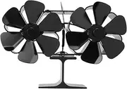 Double Heads 6 Blades Heat Powered Fireplace Stove Fan - High Temperature Proof Eco Friendly Thermal Powered