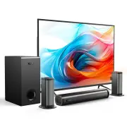 Hiwill D41 320W 4.1CH Soundbar Home Theater bluetooth Surround Sound System 2 Surround Speakers with 5.25 inch Wired Sub