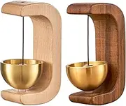 Shopkeepers Bell for Door Opening, Wood Door Chime Hanging Magnetic Door Bell, Wooden C-Shaped Wind Chime, Magnetic Shopkeepers Bell Wood Door Chime for Living Room