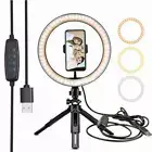 Circular Led Ring Light Selfie Makeup Live Lamp With Phone Holder Tripod Stand